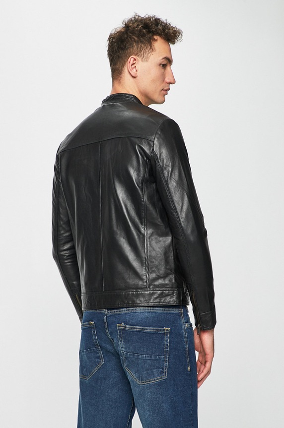 Îmbrăcăminte Selected Homme - Geaca de piele 16067129 negru