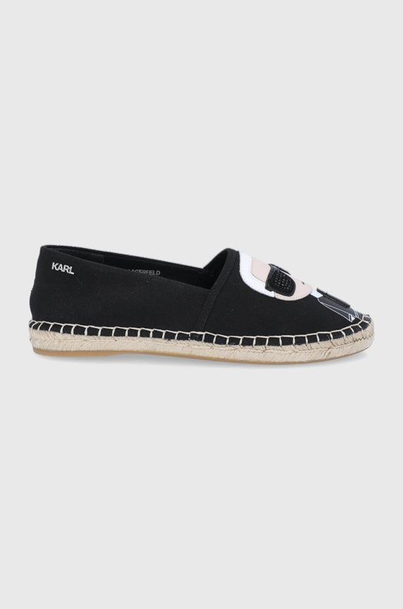 Karl Lagerfeld - Espadryle Karl Ikonic Slip On KL80111 tekstylny czarny KL80111