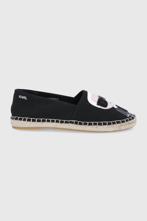Karl Lagerfeld - Espadryle Karl Ikonic Slip On KL80111 tekstylny czarny KL80111