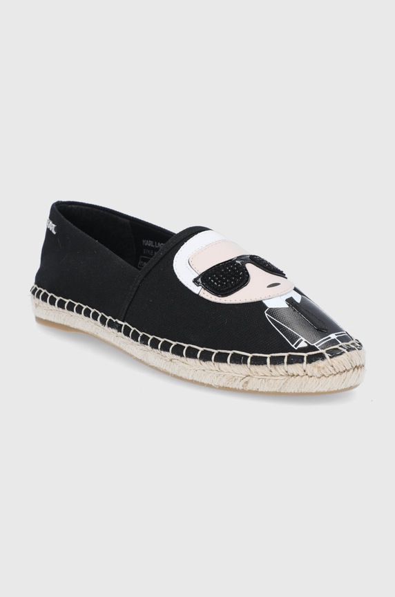 Karl Lagerfeld - Espadryle Karl Ikonic Slip On KL80111 KL80111 czarny SS20
