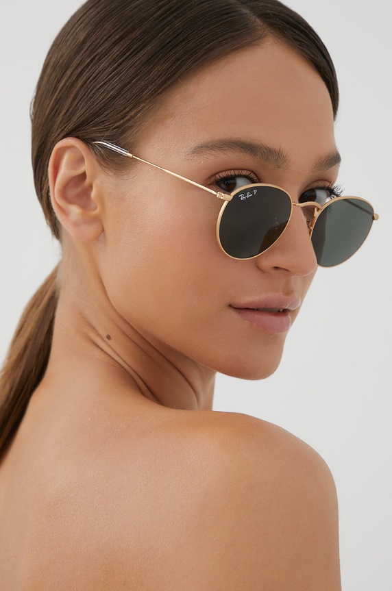 Akcesoria Ray-Ban – Okulary ROUND METAL 0RB3447.112/58.50. złoty