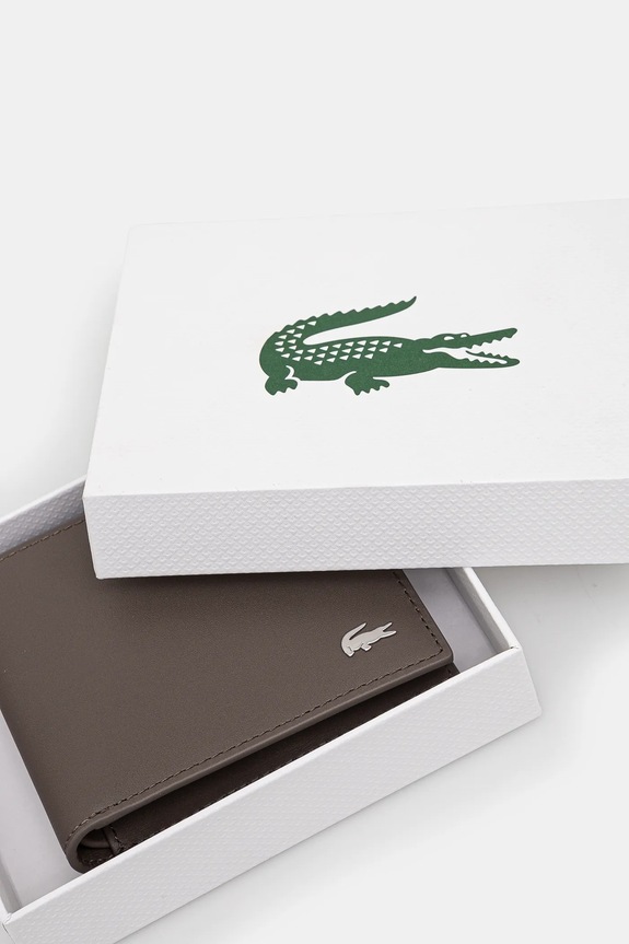 Lacoste δερμάτινο πορτοφόλι NH1115FG μπεζ