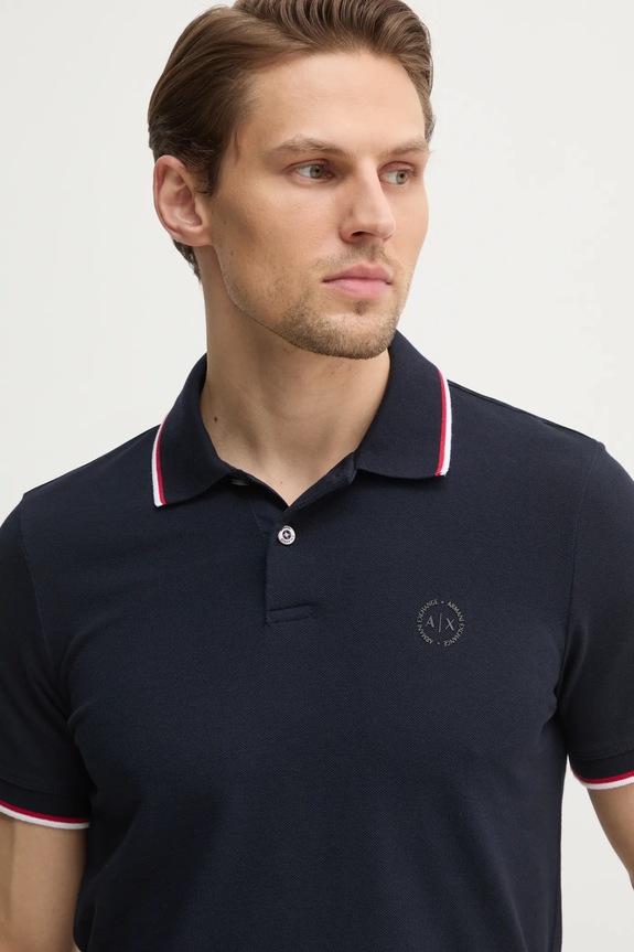 Pamučna polo majica Armani Exchange mornarsko plava 8NZF75.Z8M5Z