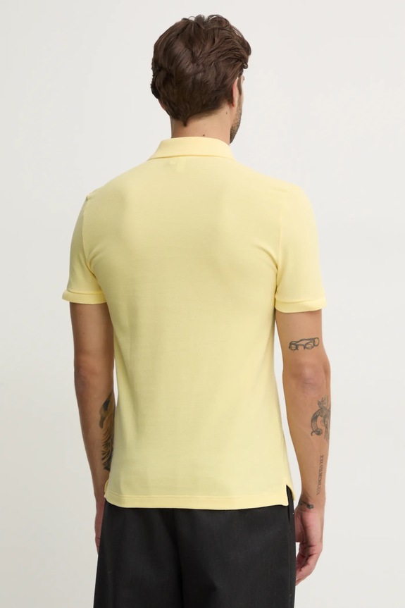 Дрехи Памучна тениска с яка Lacoste PH4012 жълт