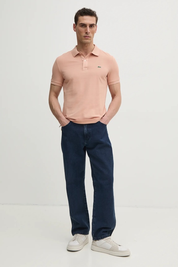 Lacoste polo bawełniane PH4012 pomarańczowy SS26