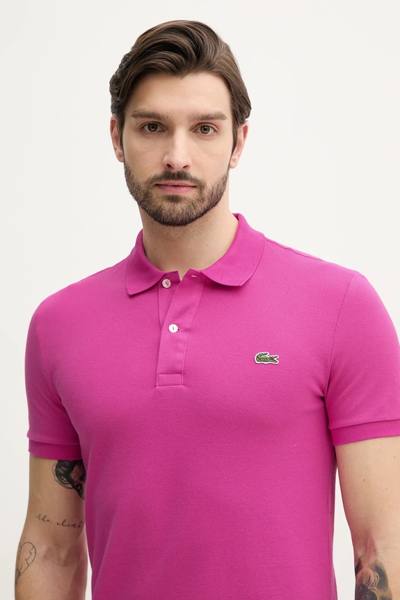 Lacoste polo bawełniane różowy PH4012