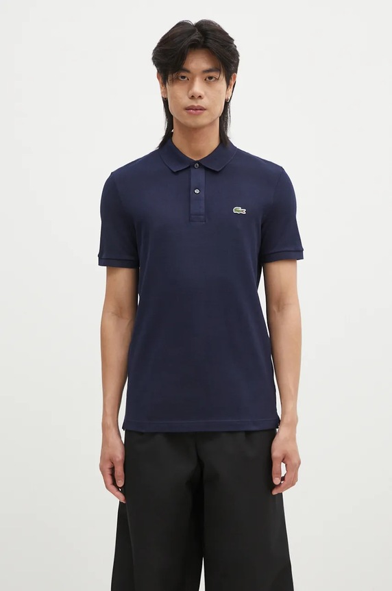 Lacoste Silver Chine Petit Pique Slim Fit Polo Navy cotton navy PH4012