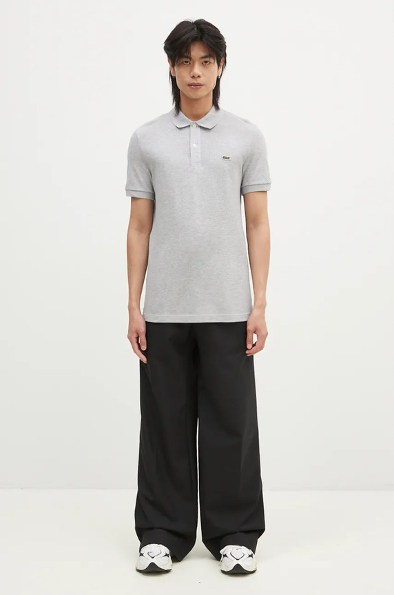 Lacoste Silver Chine Petit Pique Slim Fit Polo Gray gray PH4012