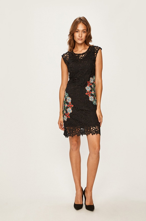 Desigual - Šaty 19SWVW99 čierna SS19