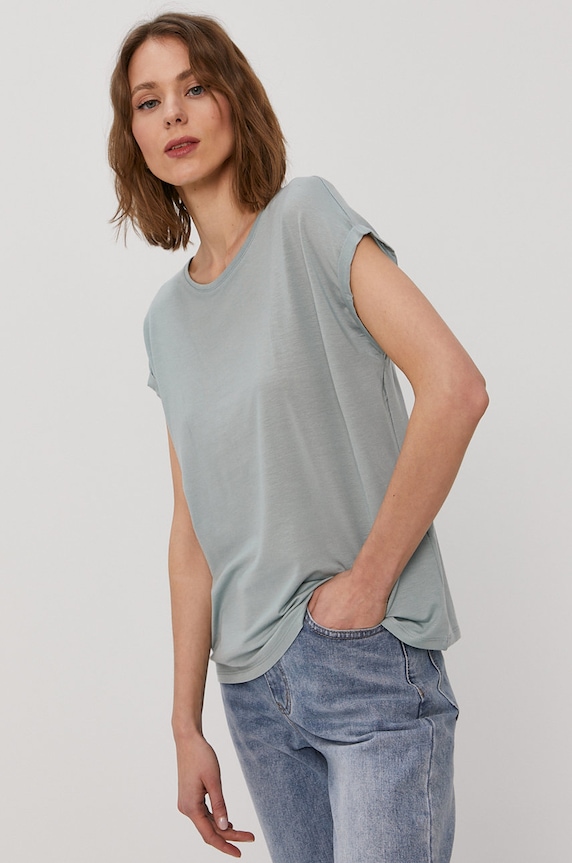 Tričko Vero Moda s elastanom tyrkysová 10187159
