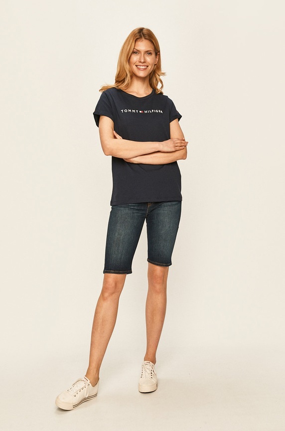 Tommy Hilfiger - T-shirt UW0UW01618 UW0UW01618 granatowy AA00