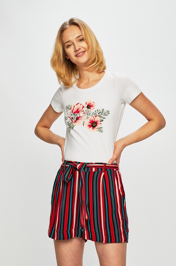Pepe Jeans - Felső Kaia elasztánnal fehér PL504068