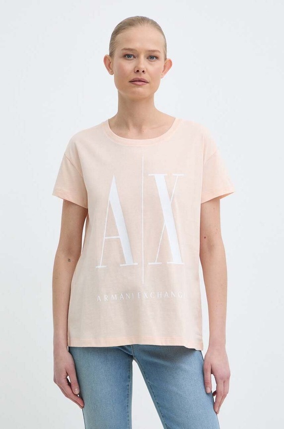 Armani Exchange t-shirt pamut narancssárga 8NYTCX.YJG3Z.NOS