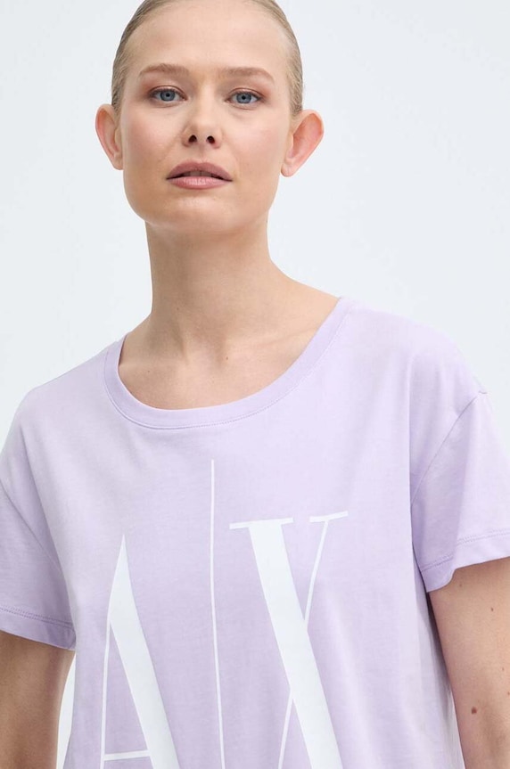 Majica kratkih rukava Armani Exchange ljubičasta 8NYTCX.YJG3Z.NOS