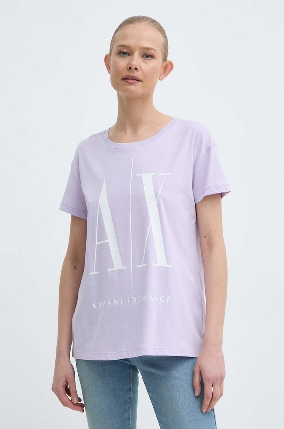 Majica kratkih rukava Armani Exchange 8NYTCX.YJG3Z.NOS ljubičasta AA00
