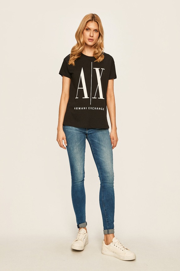 Armani Exchange tricou 8NYTCX.YJG3Z.NOS negru AA00
