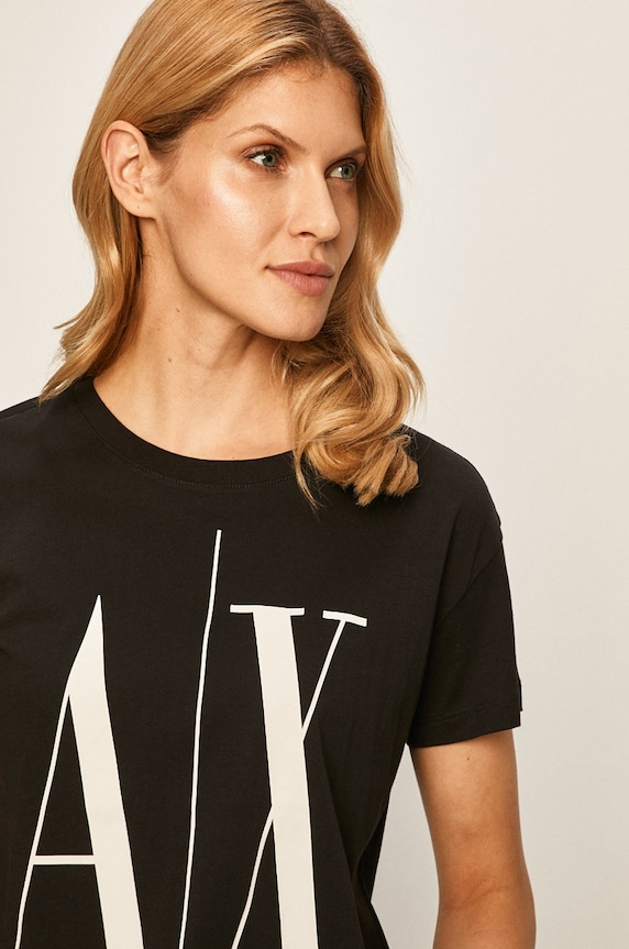 Armani Exchange tricou negru 8NYTCX.YJG3Z.NOS