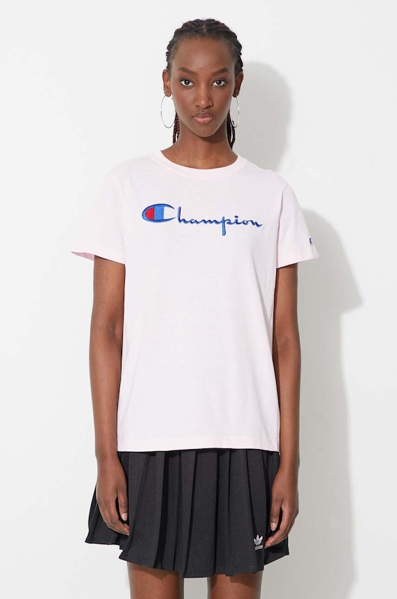 Champion t-shirt bawełniany bawełna różowy 110992