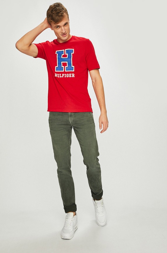 Tommy Hilfiger - Pánske tričko MW0MW09528 červená SS19