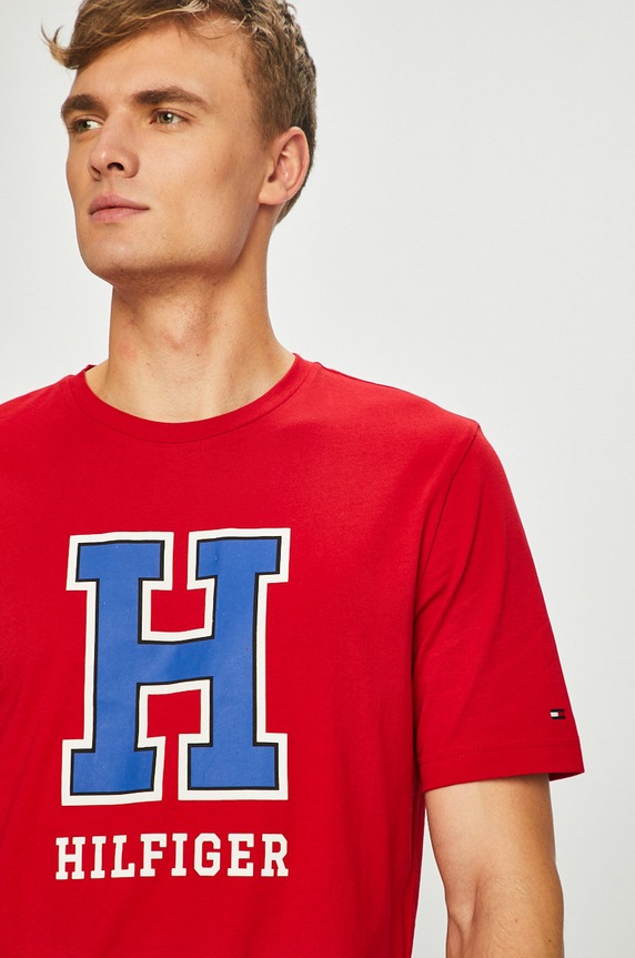 Tommy Hilfiger - Pánske tričko červená MW0MW09528