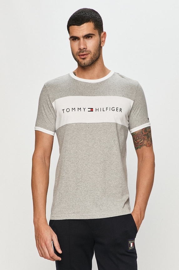 Tommy Hilfiger - T-shirt UM0UM01170 wzorzyste szary UM0UM01170
