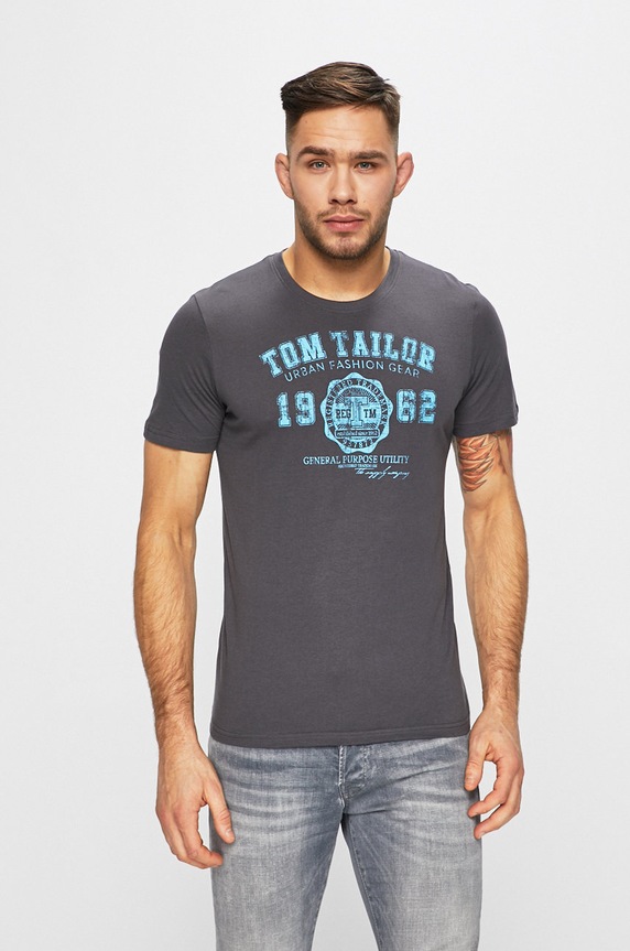 Tom Tailor Denim - T-shirt nadruk szary 1008637
