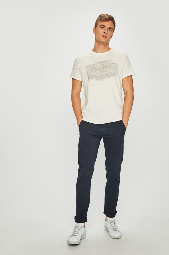 Pepe Jeans - Pánske tričko PM506089 biela SS20