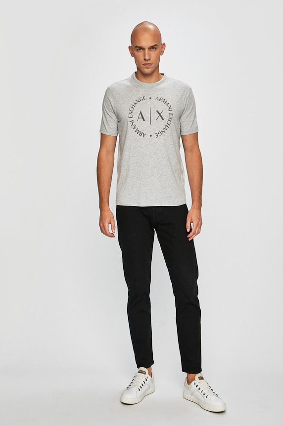Armani Exchange - Pánske tričko 8NZTCD.Z8H4Z.NOS sivá AA00