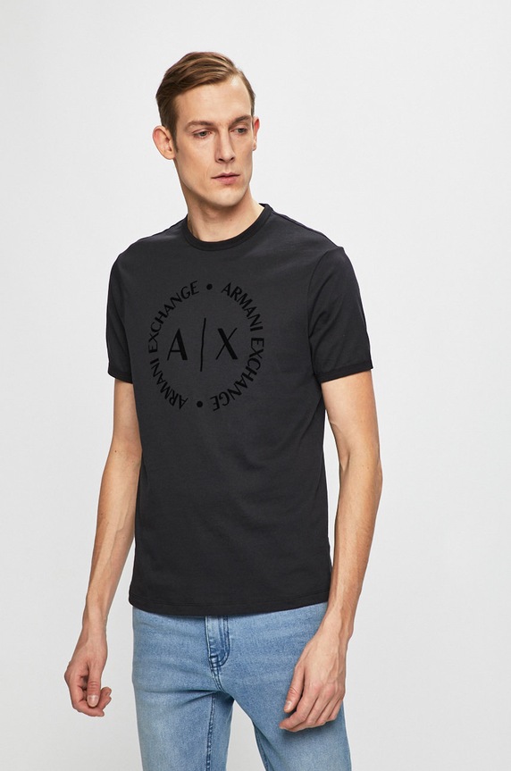 Armani Exchange T-shirt Okrogel črna 8NZTCD.Z8H4Z.NOS