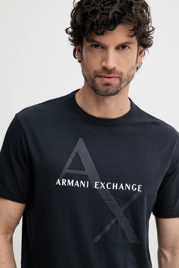 Armani Exchange t-shirt pamut sötétkék 8NZT76.Z8H4Z.NOS