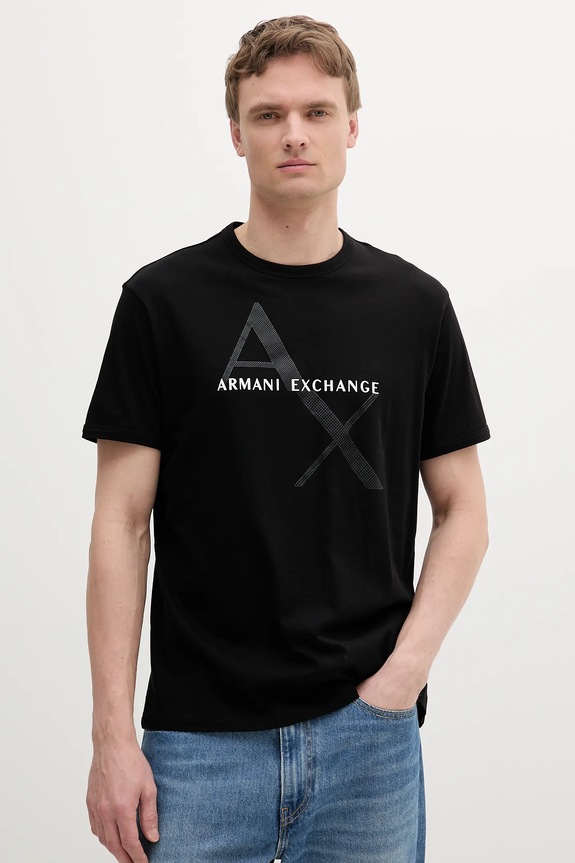 Armani Exchange t-shirt pamut fekete 8NZT76.Z8H4Z.NOS