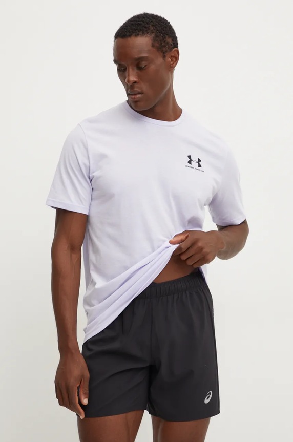 Tričko Under Armour SPORTSTYLE LEFT CHEST jednofarebný fialová 1326799.