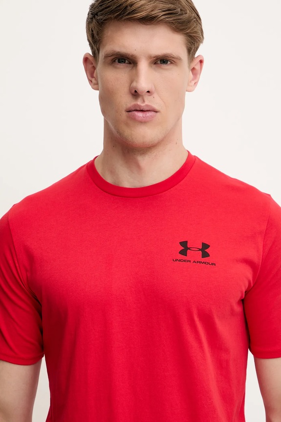Tričko Under Armour SPORTSTYLE LEFT CHEST červená 1326799.