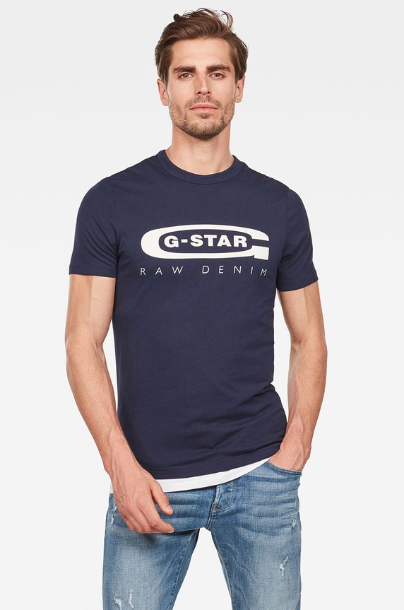 G-Star - T-shirt nyomtatásos sötétkék D15104.336.6067