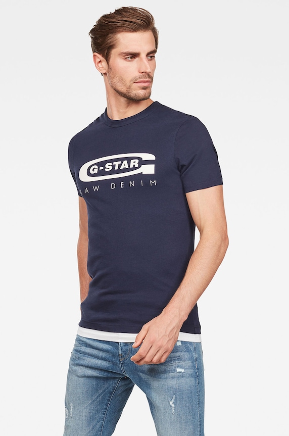 G-Star - T-shirt D15104.336.6067 sötétkék SS19