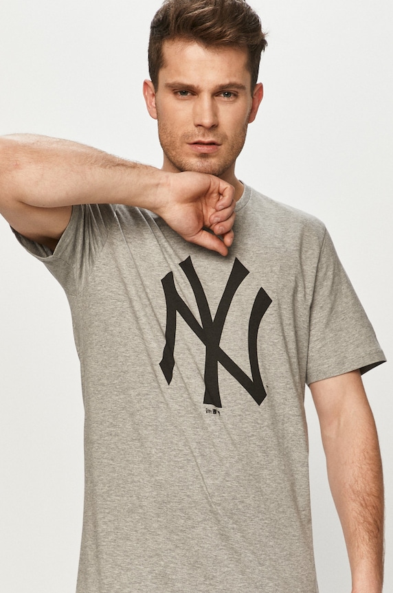 New Era - T-shirt nadruk szary 11863696