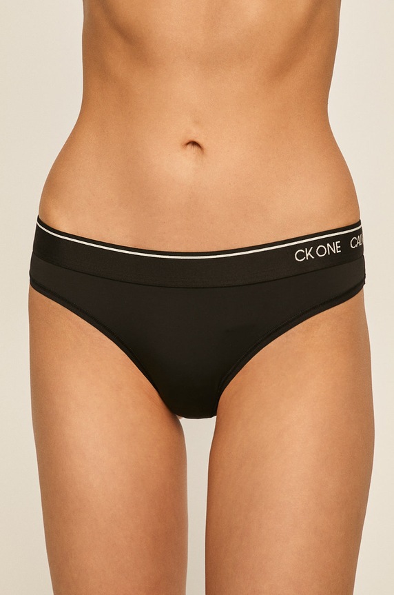 Calvin Klein Underwear - Stringi CK One dzianina czarny 000QF5743E