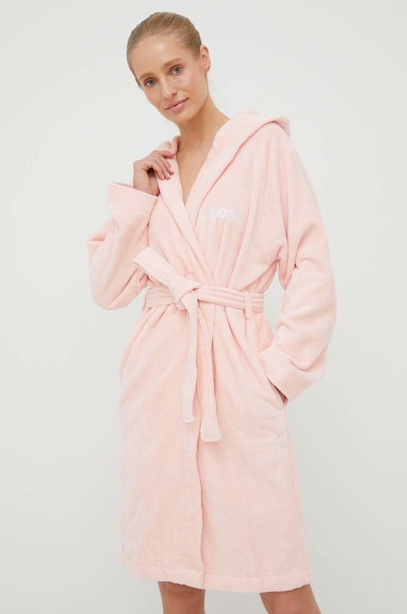 Hugo Boss Ρόμπα βαμβάκι ροζ PLAIN.WOMEN