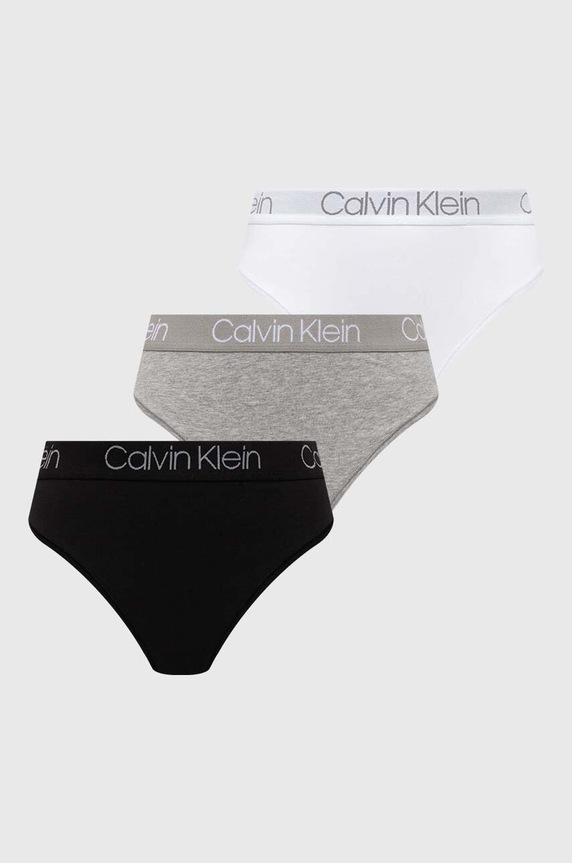 Calvin Klein Underwear - Figi (3-pack) dzianina czarny 000QD3757E