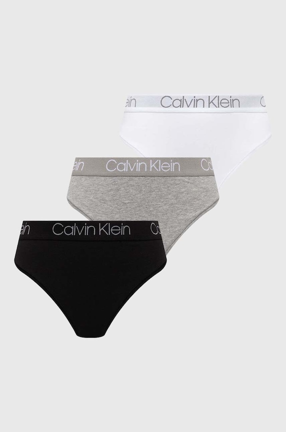 Calvin Klein Underwear - Figi (3-pack) dzianina czarny 000QD3757E