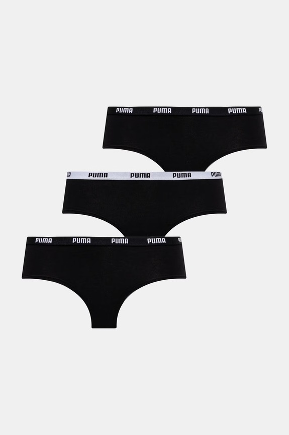 Puma mutande pacco da 3 applique nero 907592