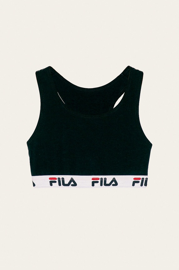 Fila - Biustonosz sportowy dziecięcy miękka czarny FU2000