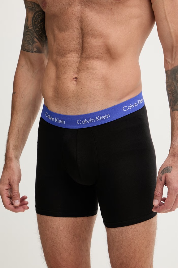 Calvin Klein Underwear boxeri pentru bărbați bumbac cu elastan pachet de 3 000NB1770A negru AA00