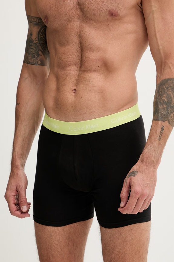 Calvin Klein Underwear boxeri pentru bărbați bumbac cu elastan pachet de 3 negru 000NB1770A