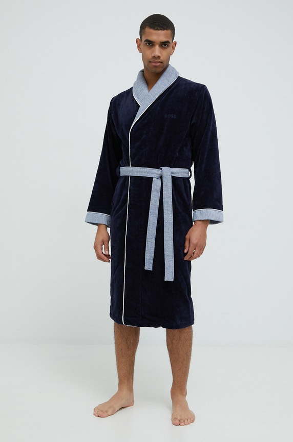 BOSS accappatoio in cotone LORD.MEN blu navy AW22