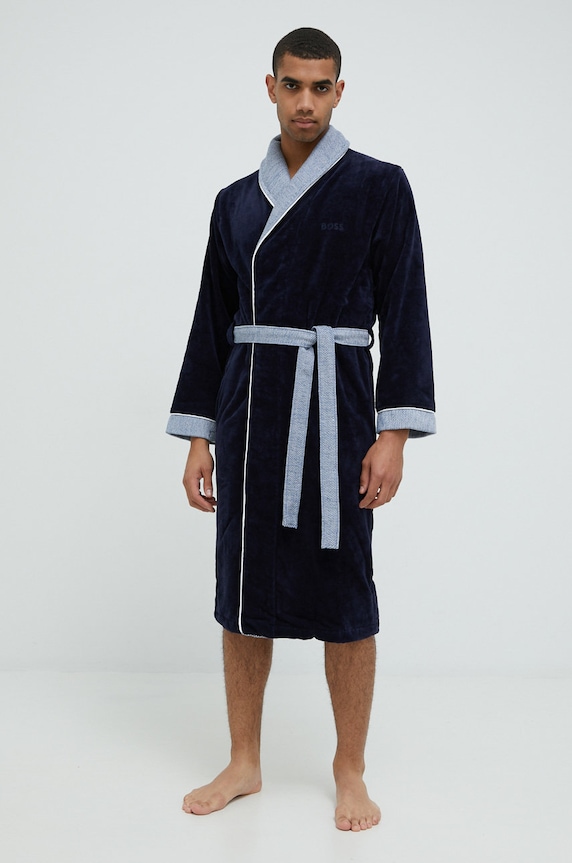 BOSS accappatoio in cotone LORD.MEN blu navy AW22