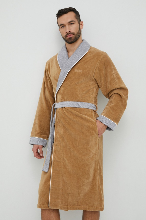 BOSS accappatoio in cotone tessuto marrone LORD.MEN