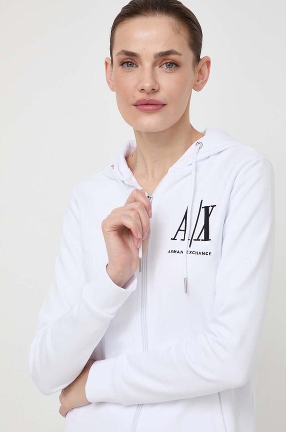 Armani Exchange felpa in cotone bianco 8NYM22.YJ68Z.NOS