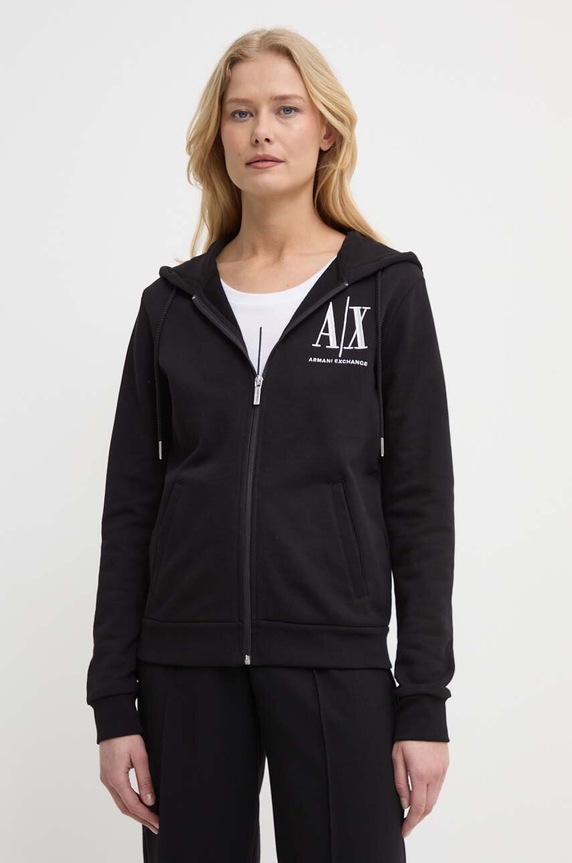 Armani Exchange - Bluza 8NYM22.YJ68Z.NOS z kapturem czarny 8NYM22.YJ68Z.NOS