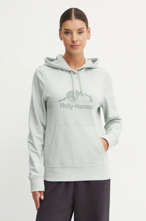 Helly Hansen bluza NORD GRAPHIC z kapturem zielony 62981